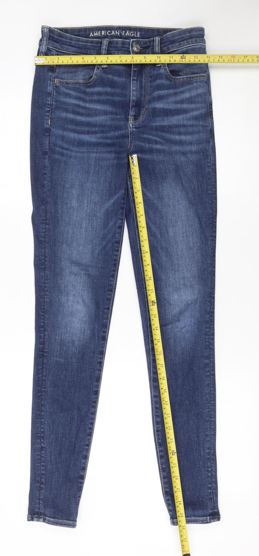 American Eagle Women’s Blue Skinny Jeans Size 10 Tall Denim Stretch