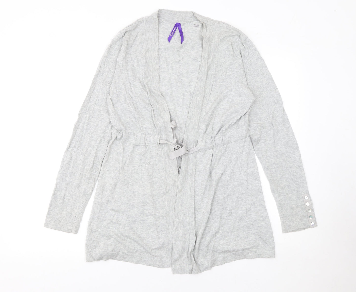Séraphine Women's Grey Maternity Cardigan M Cotton Blend Tie Front