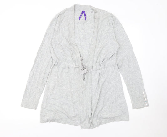 Séraphine Women's Grey Maternity Cardigan M Cotton Blend Tie Front