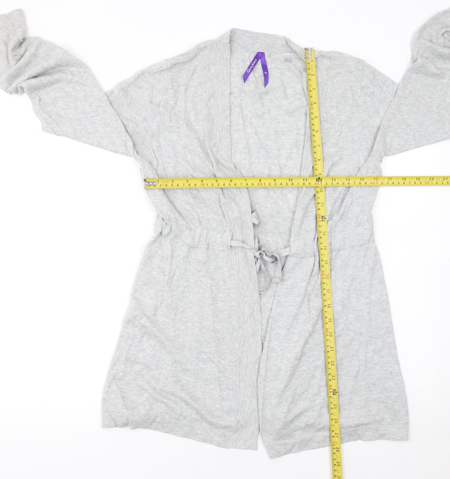 Séraphine Women's Grey Maternity Cardigan M Cotton Blend Tie Front