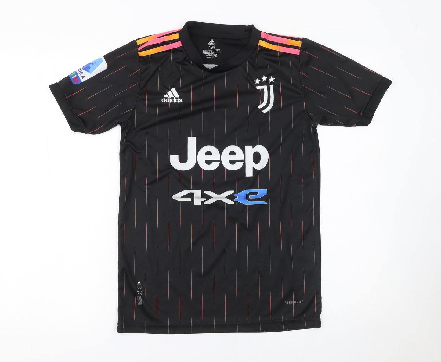 Adidas Boys Black Juventus Football Jersey T-Shirt Size 164