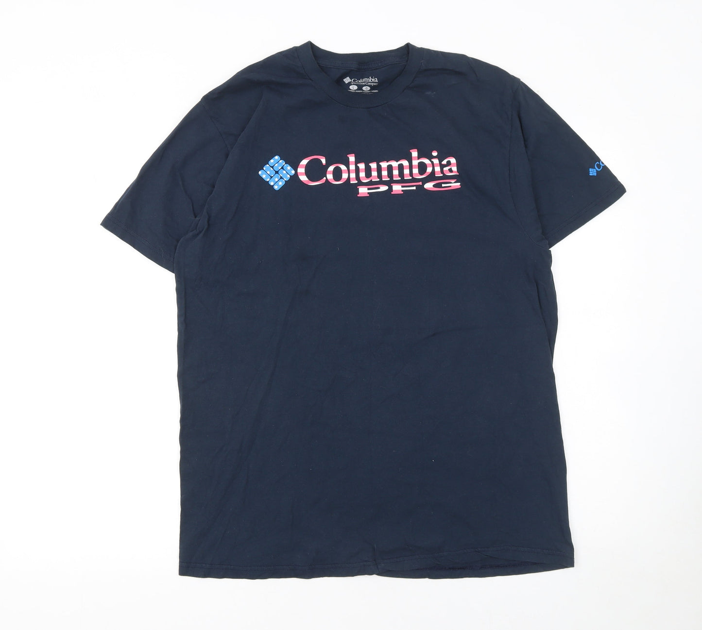 Columbia PFG Men’s Navy Blue Cotton Graphic T-Shirt Size L Regular Fit