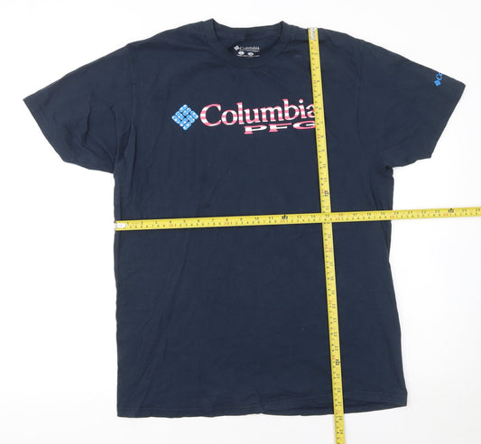 Columbia PFG Men’s Navy Blue Cotton Graphic T-Shirt Size L Regular Fit