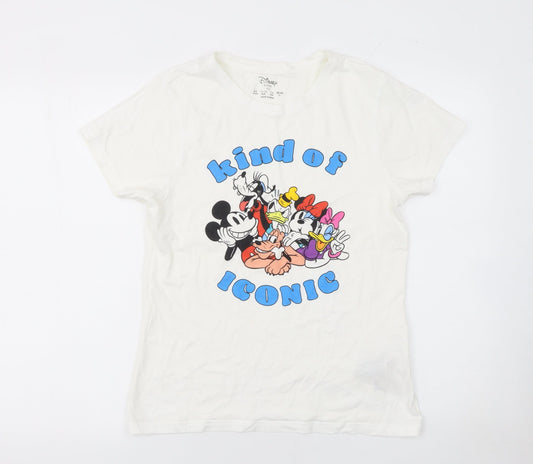 Disney Women’s White Mickey & Friends Graphic T-Shirt XS
