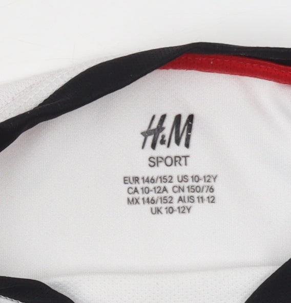 H&M Boys White Deutschland Football Jersey T-Shirt 11-12 Years
