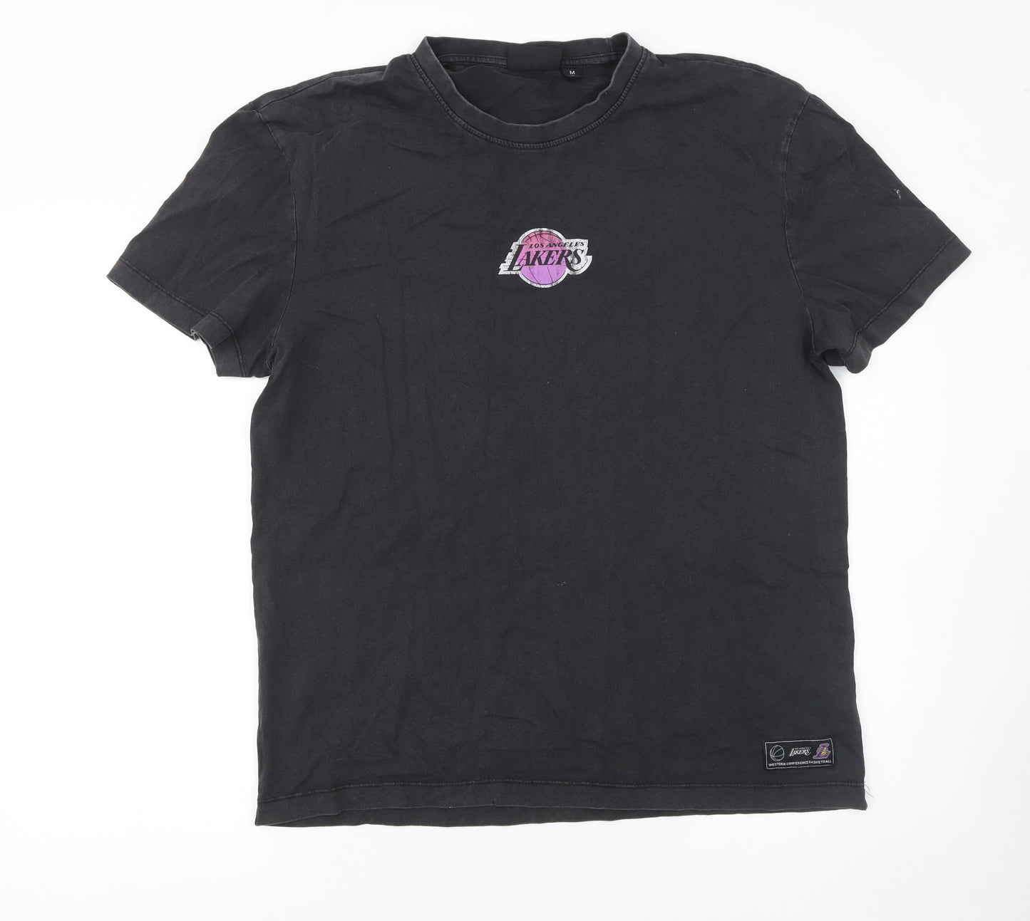 NBA Mens Black Los Angeles Lakers Short Sleeve Cotton T-Shirt Size M