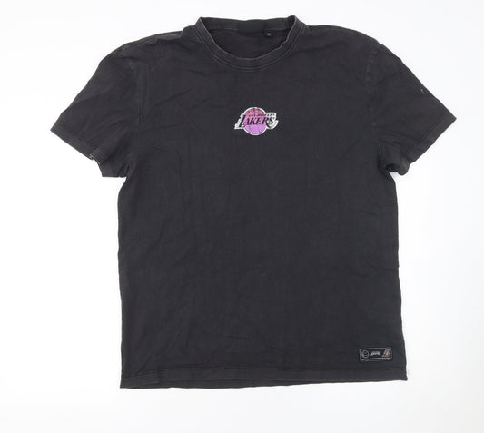 NBA Mens Black Los Angeles Lakers Short Sleeve Cotton T-Shirt Size M