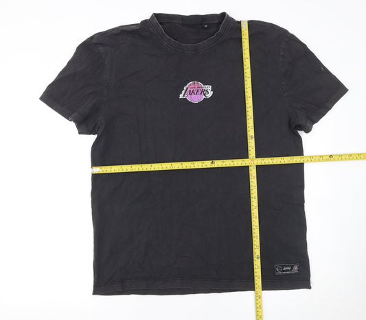 NBA Mens Black Los Angeles Lakers Short Sleeve Cotton T-Shirt Size M