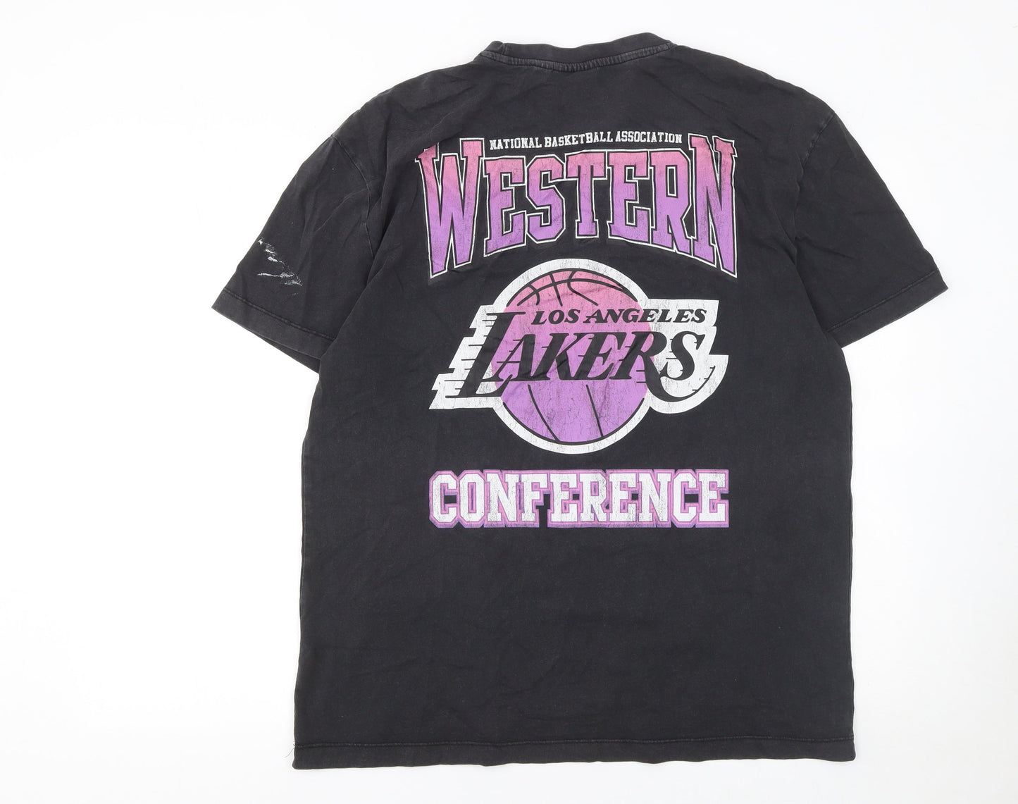 NBA Mens Black Los Angeles Lakers Short Sleeve Cotton T-Shirt Size M