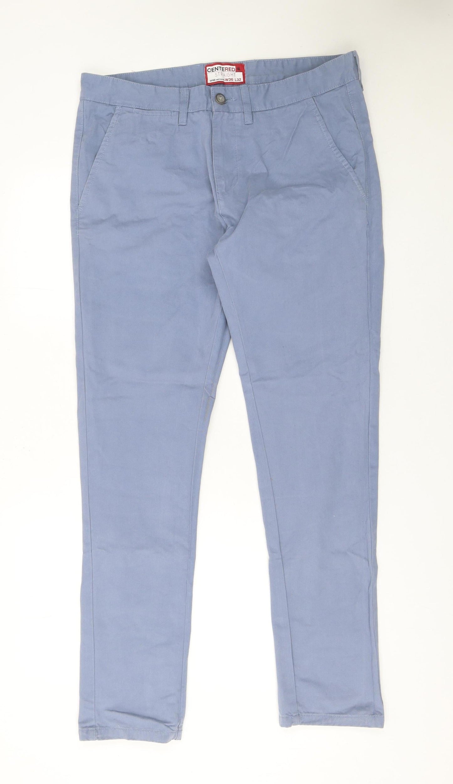 Centerised Men's Blue Chino Trousers W36 L32 Straight Fit