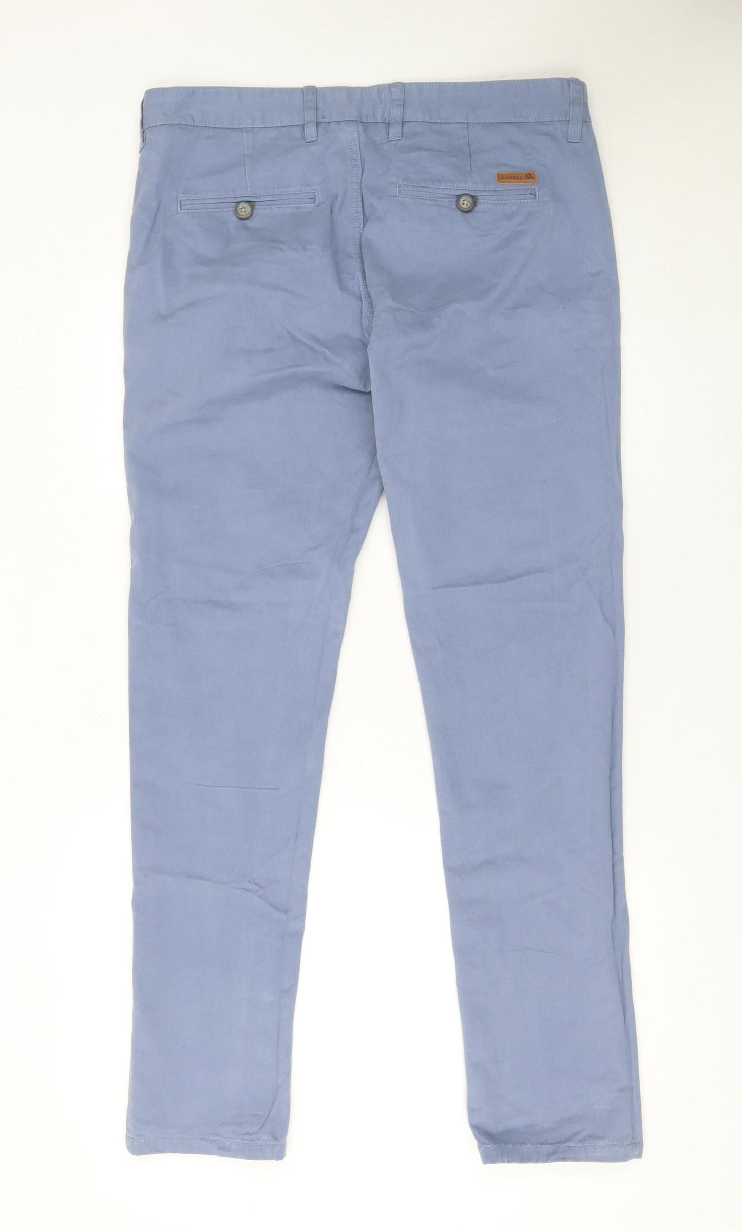 Centerised Men's Blue Chino Trousers W36 L32 Straight Fit