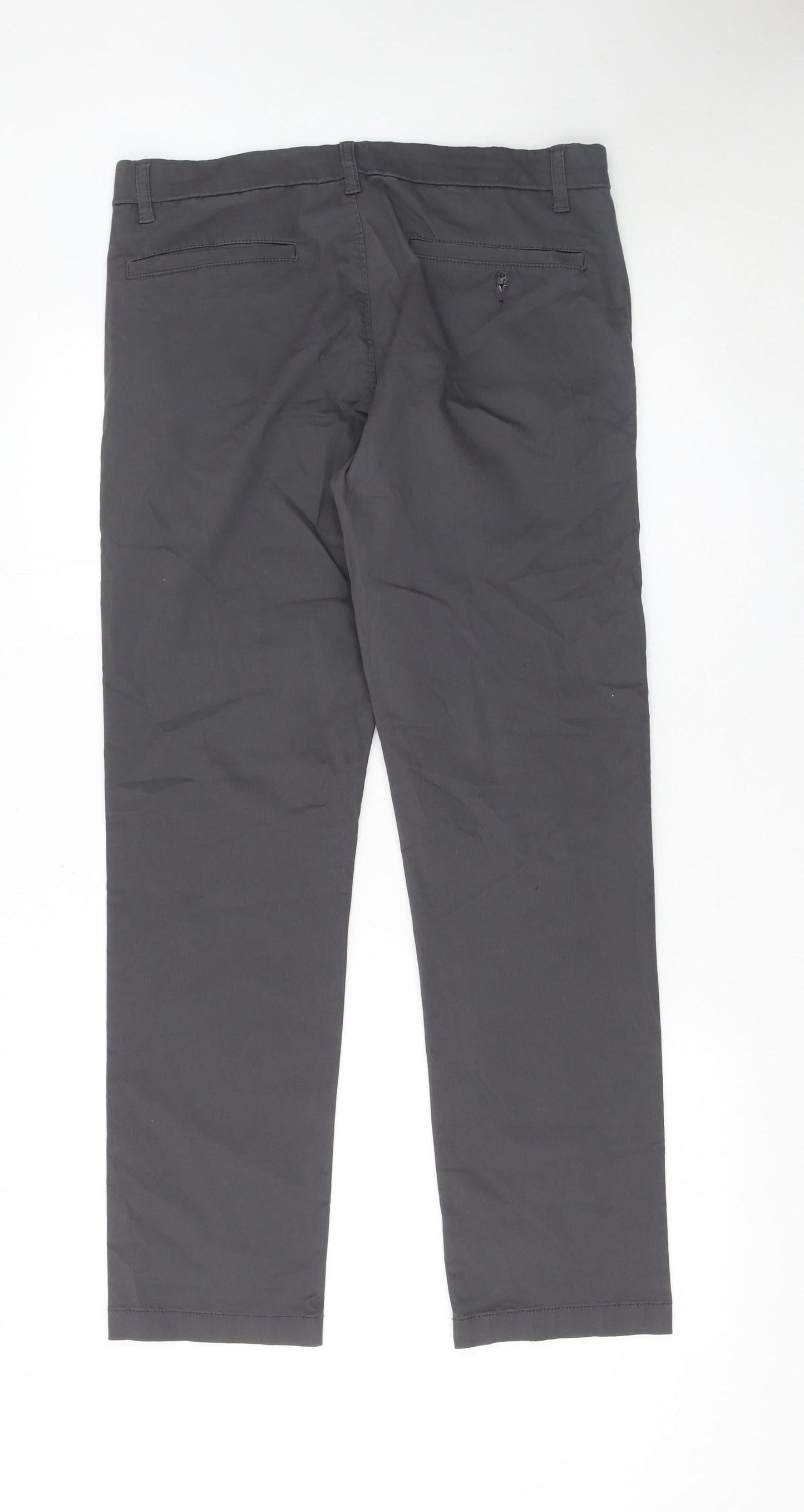 Dunnes Stores Men's Grey Chino Trousers 32W 30L Cotton Blend Casual