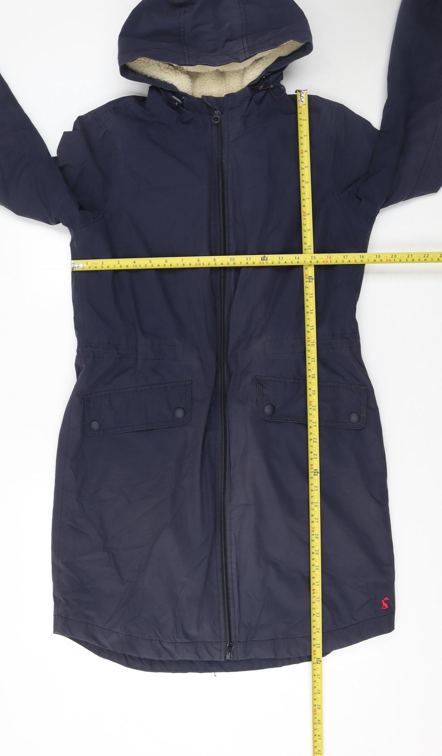 Joules Women’s Blue Waterproof Hooded Parka Coat Size 10