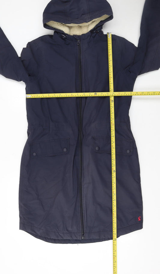 Joules Women’s Blue Waterproof Hooded Parka Coat Size 10