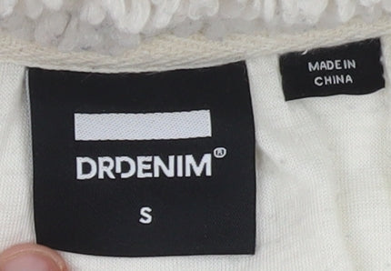 Dr Denim Womens Beige Fleece 1/4 Zip Pullover Sweatshirt Size S