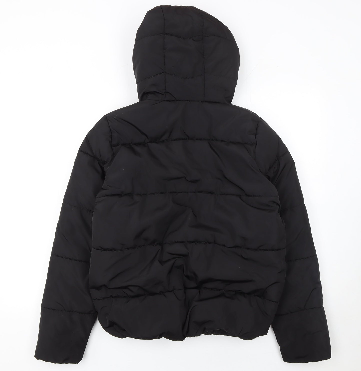 ONLY Women’s Black Hooded Puffer Jacket Size S Polyester Winter Coat