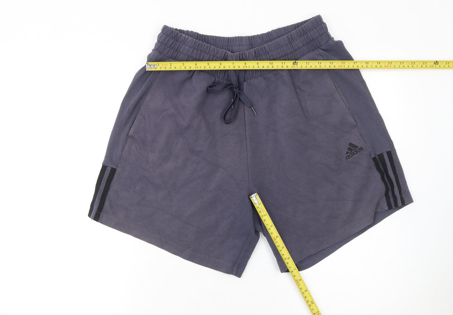 Adidas Men’s Grey Sweat Shorts M Regular Fit Drawstring Sports Casual