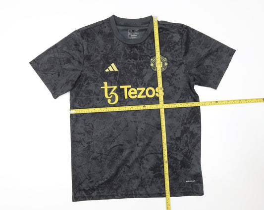 Adidas Men’s Black XL Slim Fit Manchester United Football T-Shirt