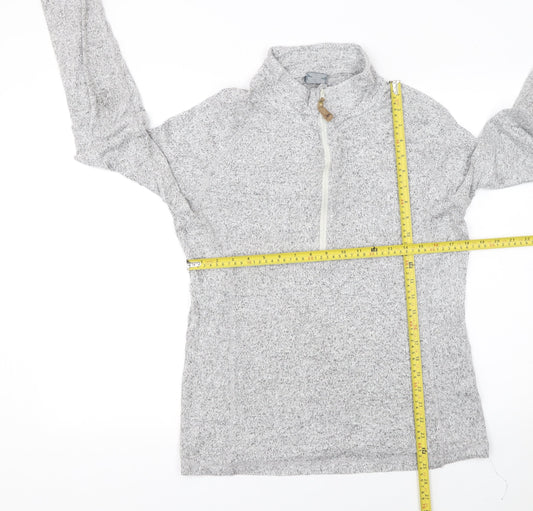 Trespass Women Grey 1/4 Zip Fleece Pullover Sweatshirt Size L UK14