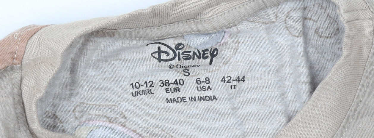 Disney Women’s Beige Lion King Cartoon T-Shirt Size S 100% Cotton