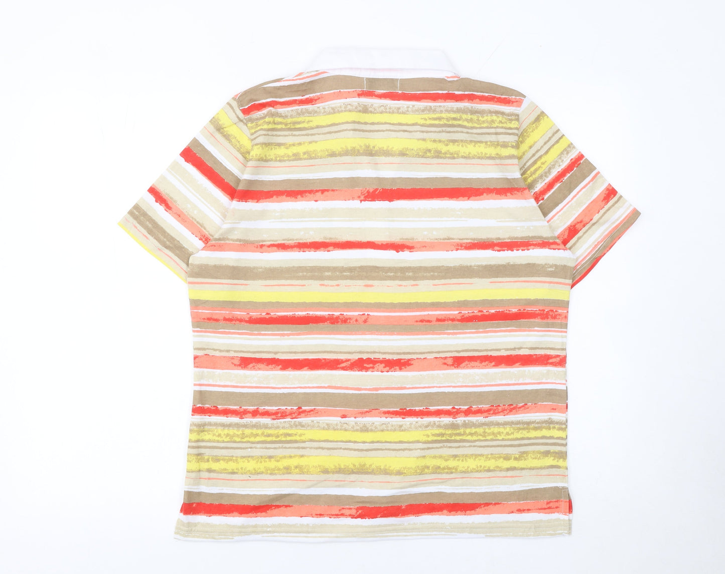 Paramour Womens Multicoloured Striped Polo Shirt Size L