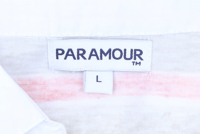 Paramour Womens Multicoloured Striped Polo Shirt Size L