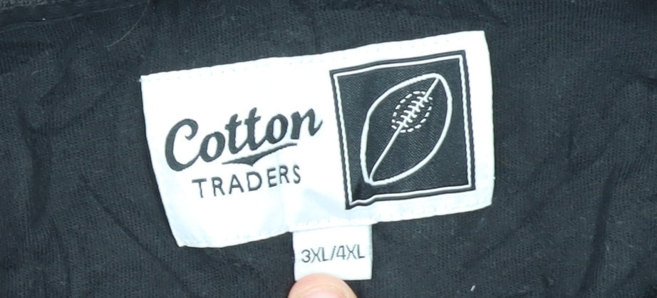 Cotton Traders Men's Black 3XL Rugby Graphic Short Sleeve T-Shirt