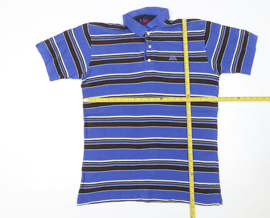 Robe Di Kappa Men's Blue Striped Cotton Polo Shirt L