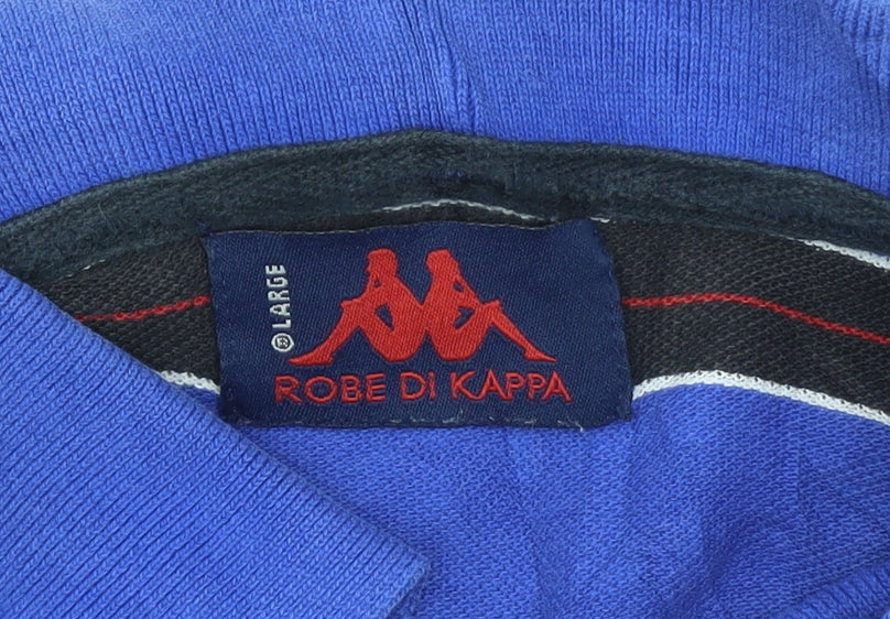 Robe Di Kappa Men's Blue Striped Cotton Polo Shirt L