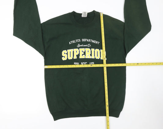 Missguided Women's Green Superior Graphic Crew Neck Sweatshirt Size M