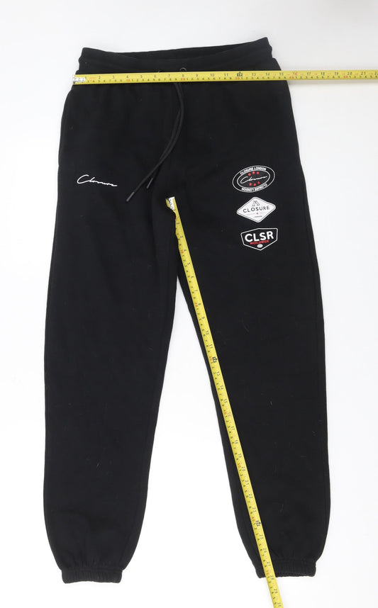 Closure LDN Men’s Black Logo Sweatpants Size M Tapered Fit