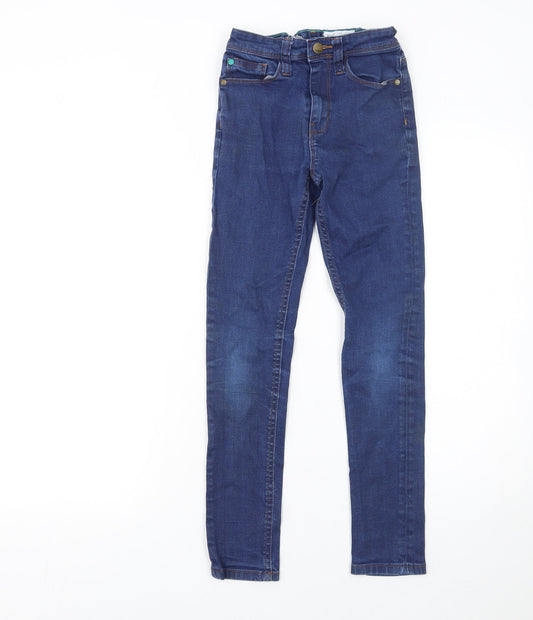 Next Girls Blue Skinny Stretch Denim Jeans 10 Years Adjustable Waist