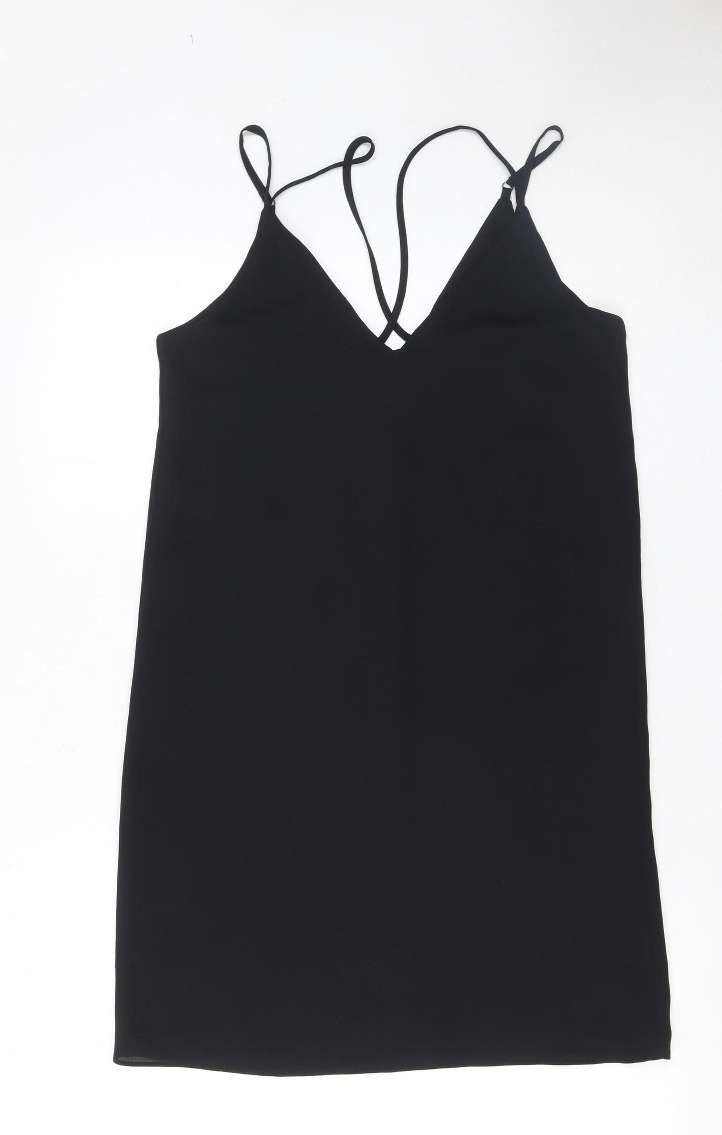 Topshop Women’s Black Size 8 Slip Dress Sleeveless Short Polyester