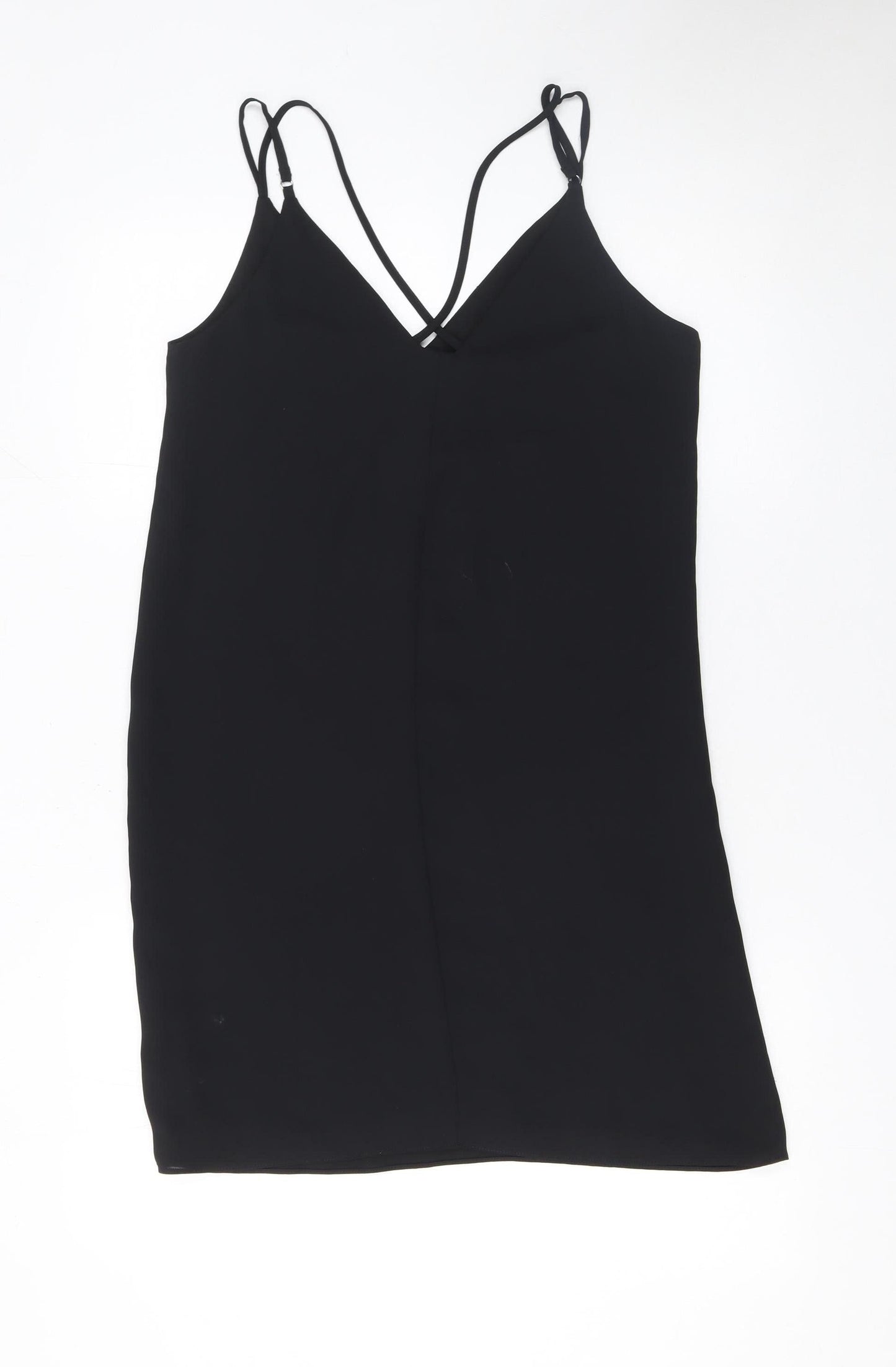 Topshop Women’s Black Size 8 Slip Dress Sleeveless Short Polyester