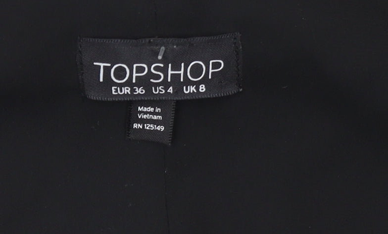 Topshop Women’s Black Size 8 Slip Dress Sleeveless Short Polyester
