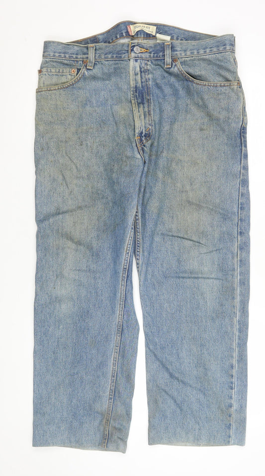 Levi's Men's Blue 505 Regular Fit Straight Denim Jeans 36x30