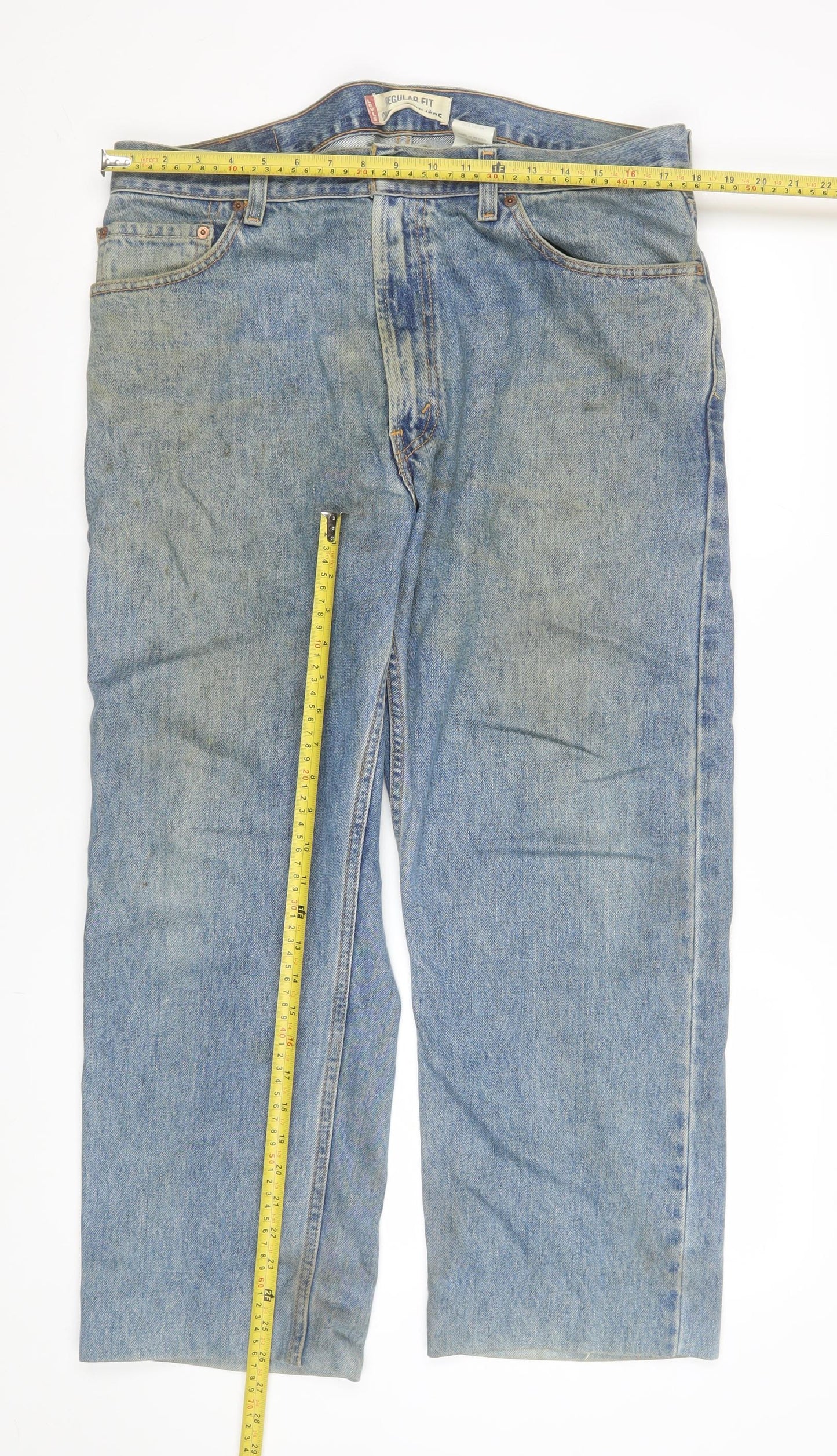 Levi's Men's Blue 505 Regular Fit Straight Denim Jeans 36x30