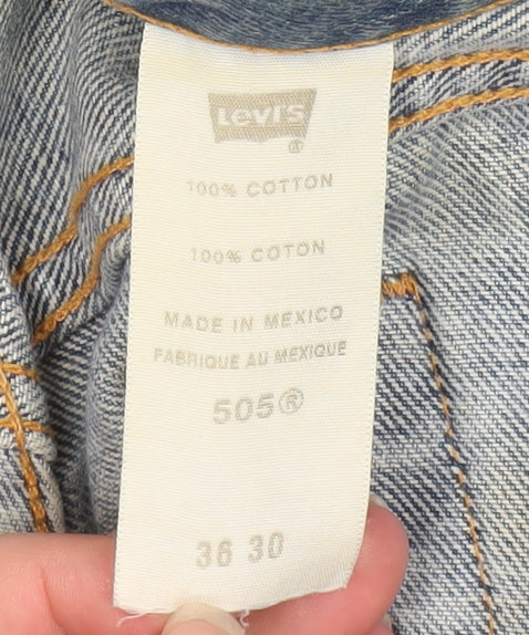 Levi's Men's Blue 505 Regular Fit Straight Denim Jeans 36x30