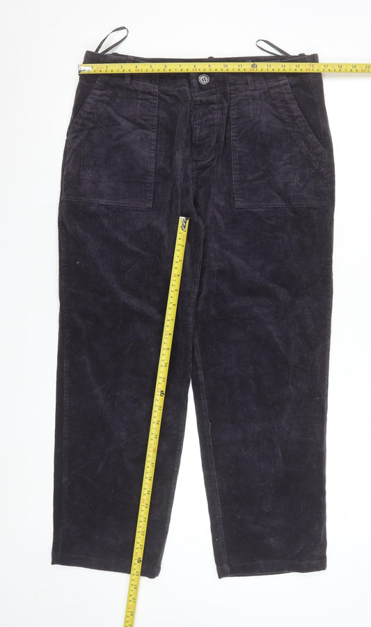 Rupert & Buckley Women's Black Corduroy Chino Trousers Size 16