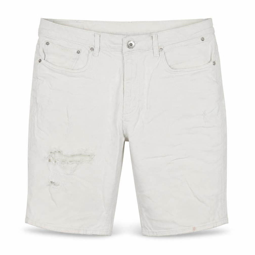 River Island Women’s White Bermuda Denim Shorts Size 36 Stretch Casual