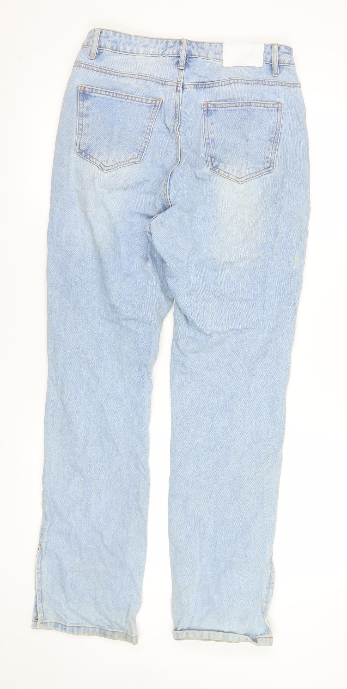 Missguided Women’s Blue Distressed Mom Jeans Size 12 High Rise