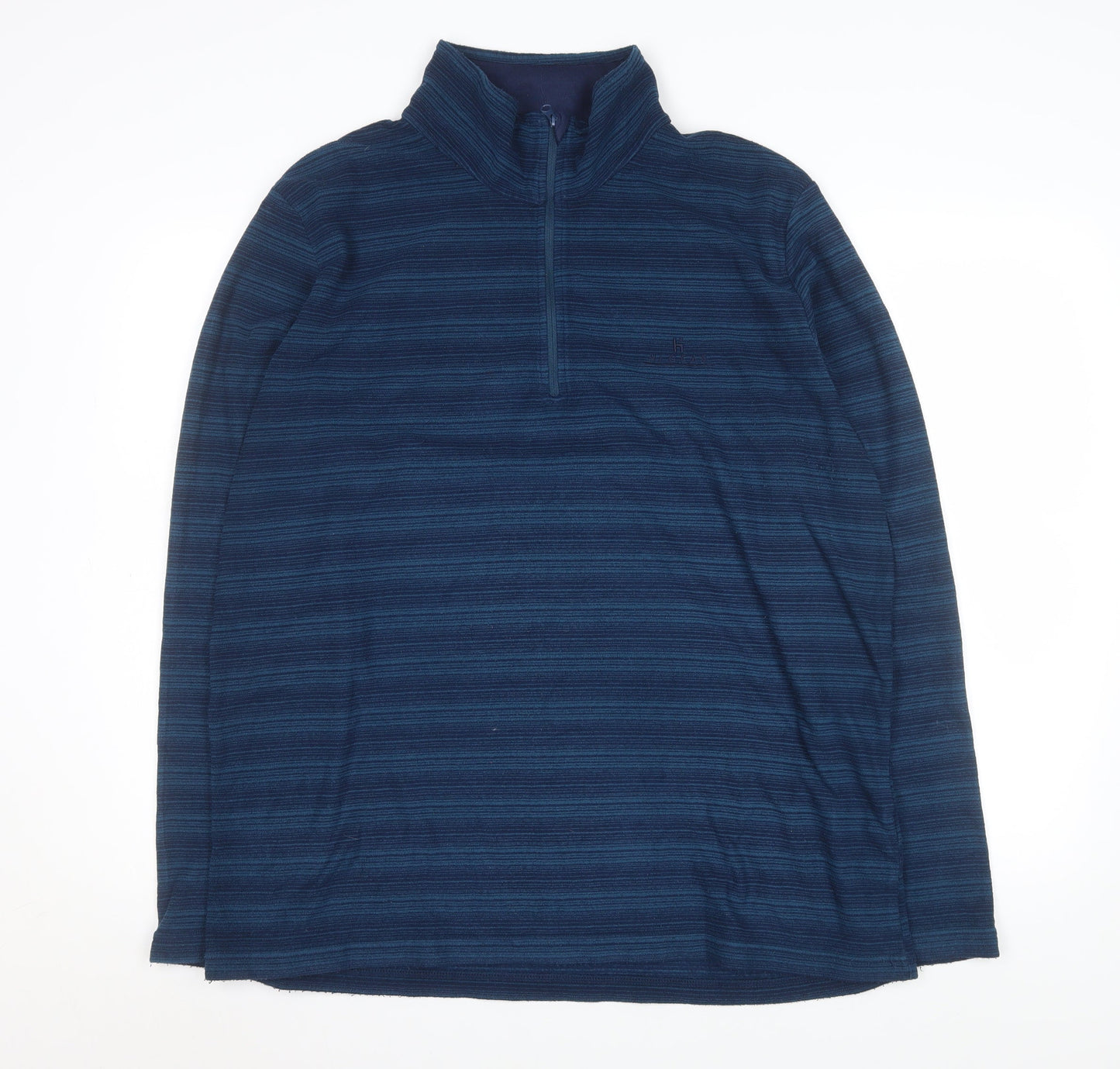 Hi Gear Men’s Blue Striped 1/4 Zip Fleece Pullover Sweatshirt 2XL