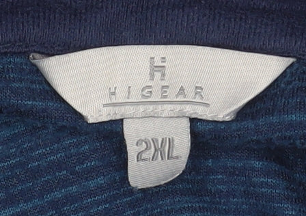 Hi Gear Men’s Blue Striped 1/4 Zip Fleece Pullover Sweatshirt 2XL