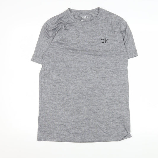 Calvin Klein Men Grey Small Crew Neck Short Sleeve T-Shirt