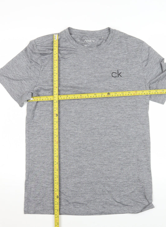 Calvin Klein Men Grey Small Crew Neck Short Sleeve T-Shirt