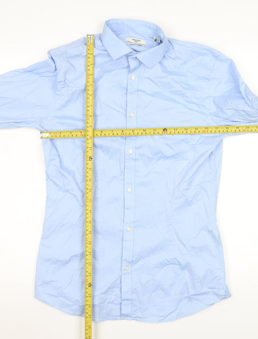 Jack & Jones Men’s Blue Slim Fit Stretch Long Sleeve Dress Shirt Size M