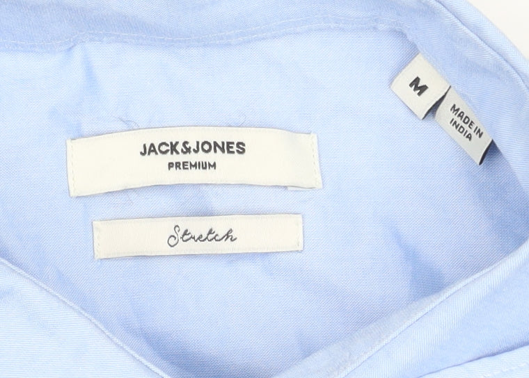 Jack & Jones Men’s Blue Slim Fit Stretch Long Sleeve Dress Shirt Size M