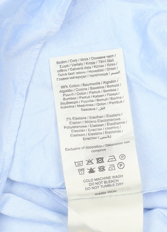 Jack & Jones Men’s Blue Slim Fit Stretch Long Sleeve Dress Shirt Size M