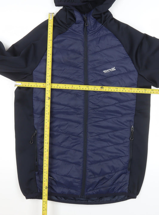 Regatta Men Blue Softshell Hooded Outdoor Jacket Size S