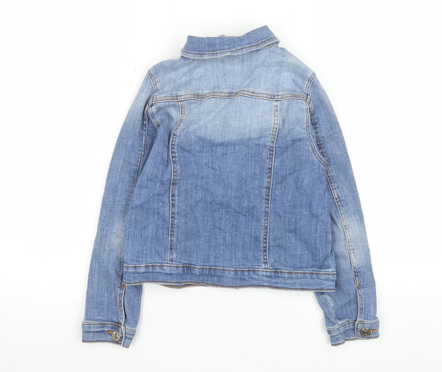 Denim Co Girls Blue Denim Basic Jacket 7-8 Years Collared Long Sleeve